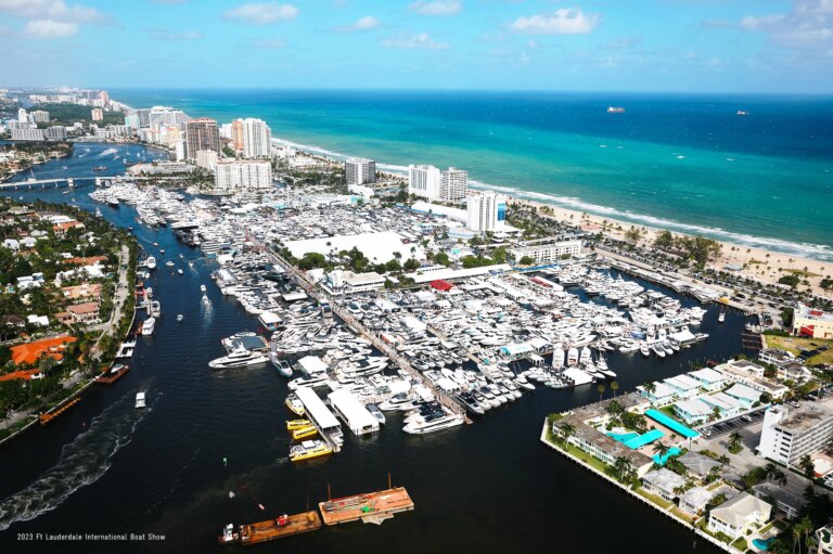 aerial view of the fort lauderdale international boat show